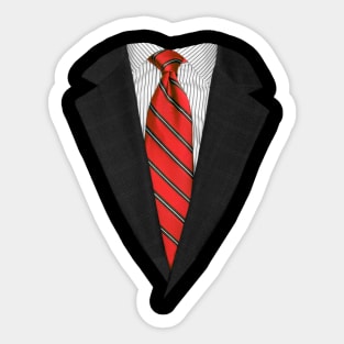 Red Suit Up! Realistic Suit and Tie Casual Graphic for Zoom Sticker